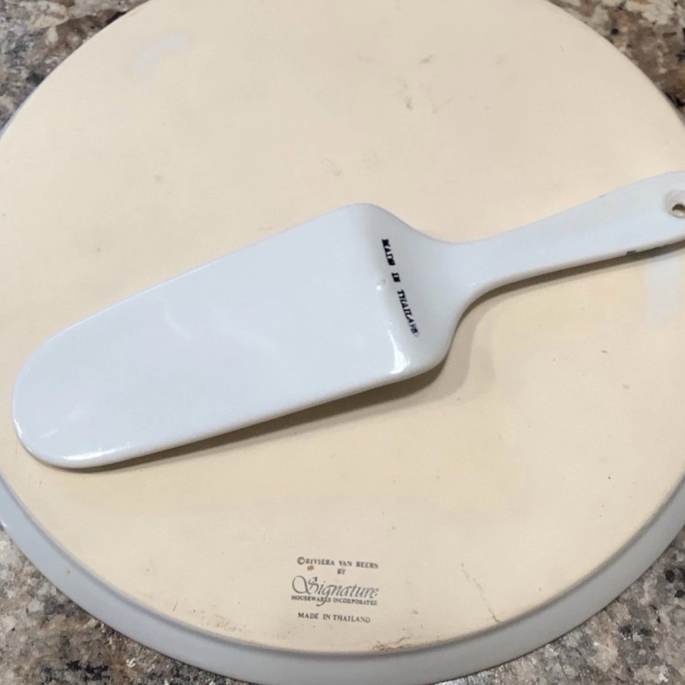 Floral Cake Plate and Server Set - Picture 4 of 4